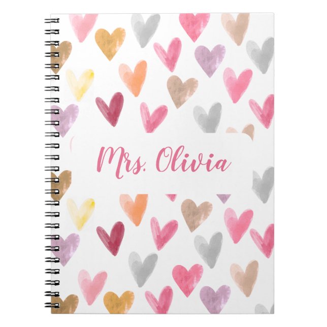 Cute Personalized Teacher Journal Notebook Gift (Front)