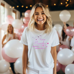 Cute Personalized Team Bride Bachelorette Party T-Shirt