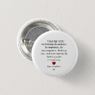 cute personalized thank you love 1 inch round button