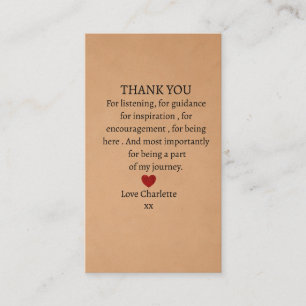 cute personalized thank you love  business card
