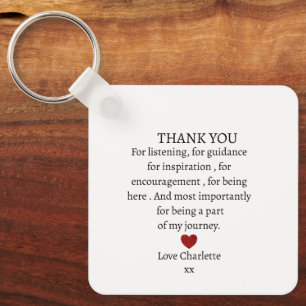 cute personalized thank you love keychain