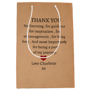 cute personalized thank you love medium gift bag