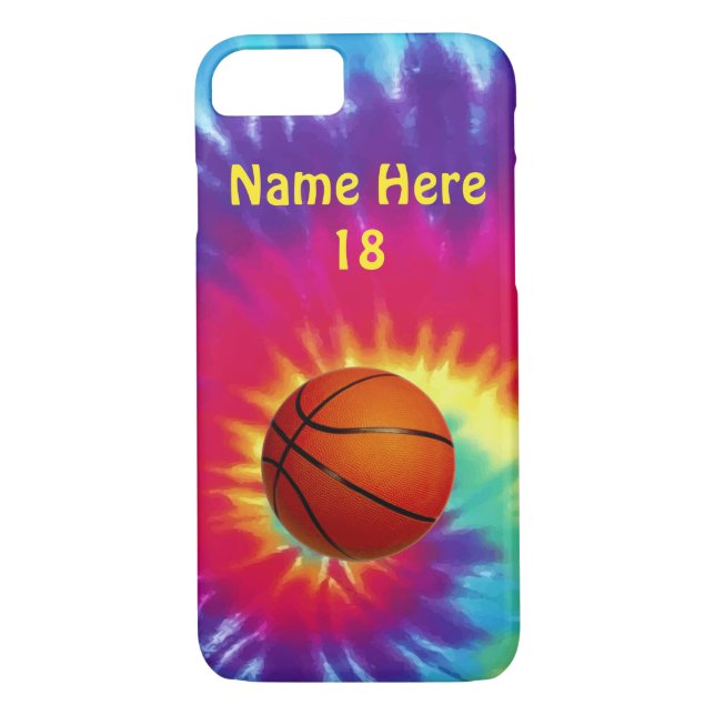 Cute Personalized Tie Dye Basketball Phone Cases (Back)