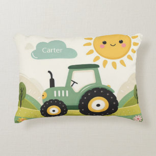 Cute, personalized tractor/farm accent pillow