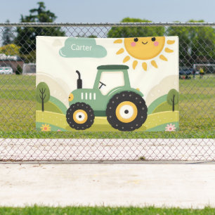 Cute, personalized tractor/farm banner