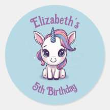 Cute Personalized Unicorn Party Favour, Invitation