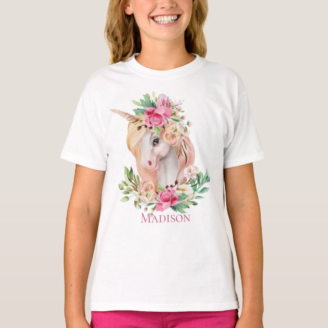 Cute Personalized Unicorn T-Shirt (Front)