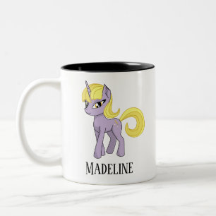 Cute Personalized Unicorn Two-Tone Coffee Mug