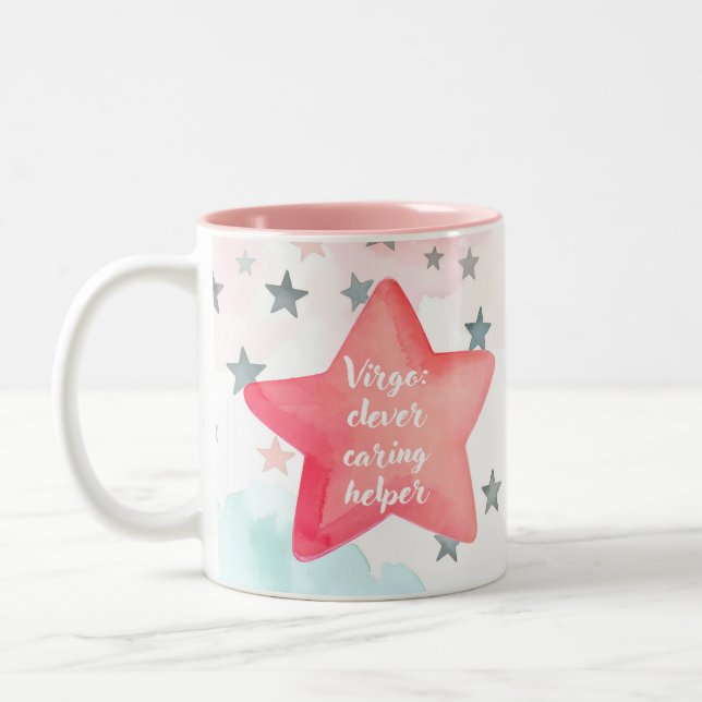 Cute Personalized Virgo Zodiac Sign Mug for Girl (Left)