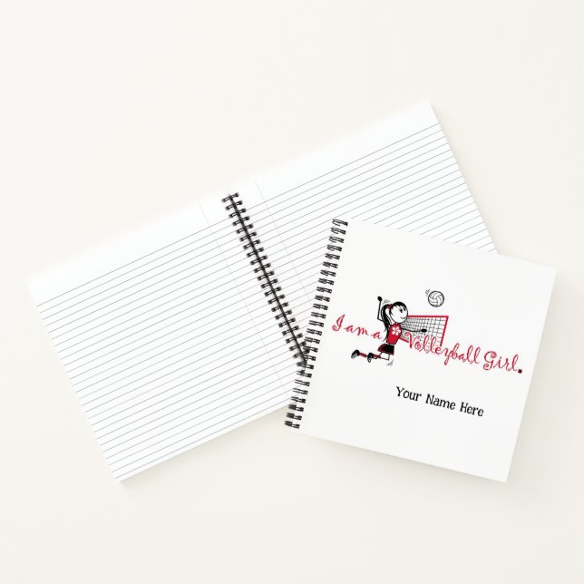 Cute Personalized Volleyball  Notebook (Inside)