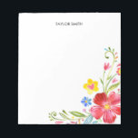 Cute Personalized Watercolor Floral Colourful Notepad<br><div class="desc">This colourful and cute personalized memo pad has a multicolor watercolor floral design and the name or text of your choice. A pretty and girly notepad.</div>