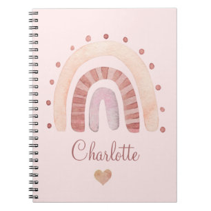 Cute Personalized Watercolor Kid's Notebook