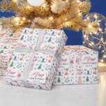 Cute Personalized Watercolor Merry Christmas  Wrapping Paper<br><div class="desc">Cute Watercolor Merry Christmas Personalized Gift Wrapping Paper.</div>
