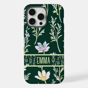 Cute Personalized watercolor wildflower iPhone 15 Pro Max Case