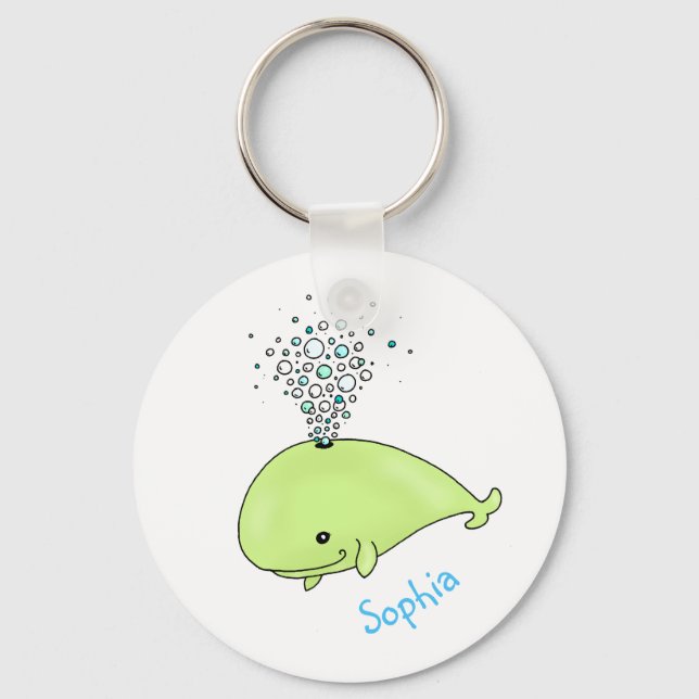 Cute Personalized Whale Keychain (Front)