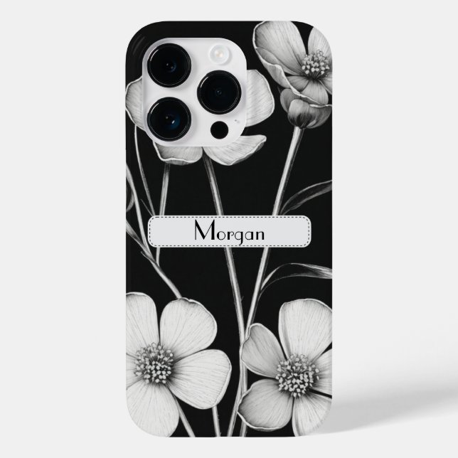 Cute Personalized white Floral Wildflower Case-Mate iPhone Case (Back)