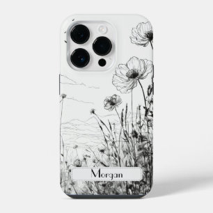 Cute Personalized white Floral Wildflower iPhone 14 Pro Case