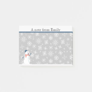 Cute Personalized Winter Snow / Snowman Post it Post-it Notes