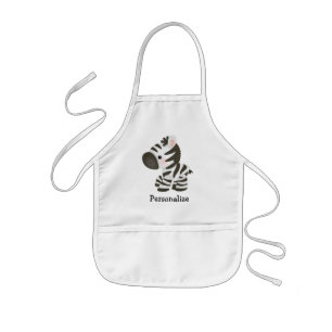 Cute Personalized Zebra Apron
