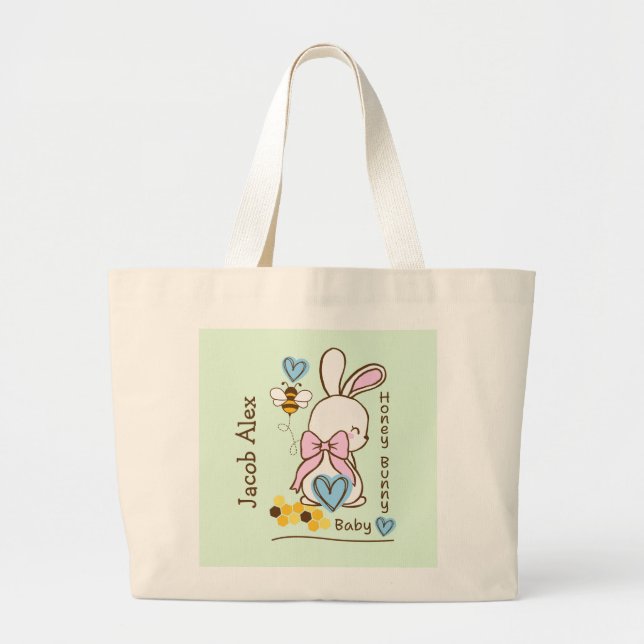 Cute & Personnalisable Sac fourre-tout bébé lapin  (Devant)