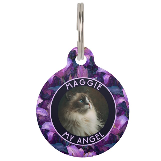 Cute Pet Appreciation Gift Lilies Pattern Tag (Front)