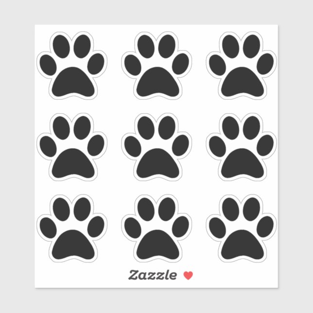 Cute Pet Black Paw Print Dog Cat  (Sheet)