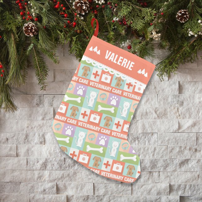 Cute Pet Care Veterinarian Small Christmas Stocking (Creator Uploaded)