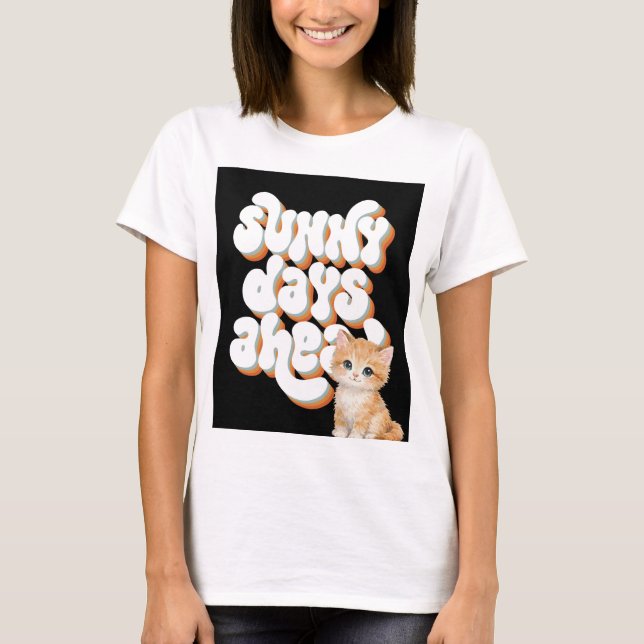 Cute pet cat lovers design t-shirt (Front)