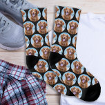 Cute Pet Dog Black Photo Socks<br><div class="desc">Surprise the dog lover whether its a birthday,  Mothers day or Christmas with these super cute pet photo all over print socks. They'll be a favourite of all dog lovers.  COPYRIGHT © 2020 Judy Burrows,  Black Dog Art - All Rights Reserved</div>