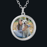 Cute Pet Dog Lover Personalized Photo Silver Plated Necklace<br><div class="desc">Now you can have your best friend with you wherever you go with this custom dog pet photo necklace. Customize with your favourite photo! A must have for every dog mom, dog lover and all pet lovers! COPYRIGHT © 2020 Judy Burrows, Black Dog Art - All Rights Reserved. Cute Pet...</div>