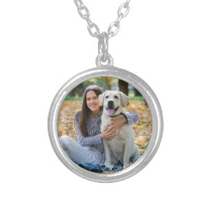 Cute Pet Dog Lover Personalized Photo Silver Plated Necklace