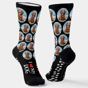 Cute Pet Dog Paw Prints Personalized Photo Socks