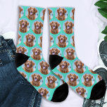 Cute Pet Dog Teal Green Photo Socks<br><div class="desc">Introducing the perfect gift for dog lovers everywhere—Personalized Dog Photo Socks! These delightful socks are designed for those who cherish their furry friends and want to carry a piece of them wherever they go. Whether you’re a proud dog mom or searching for a heartfelt memorial gift, these socks offer a...</div>