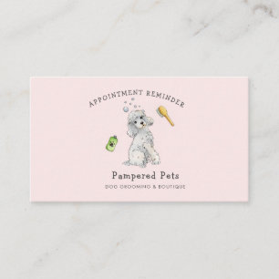 Cute Pet groomer Appointment reminder  Business Card