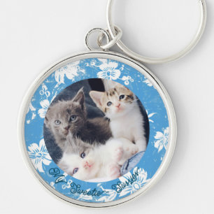 Cute Pet Lover  Cat Custom Photo Keychain