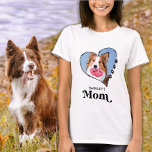 Cute Pet Mom Custom Photo Heart Paw Prints Dog  T-Shirt<br><div class="desc">Say you Love your Dog, without saying you Love your Dog! Carry your best friend with you everywhere you go with this custom pet photo dog lover shirt ! A must have for every dog lover, dog mom and dog dad ! I Love My Dog Shirt Personalize wth your dog's...</div>