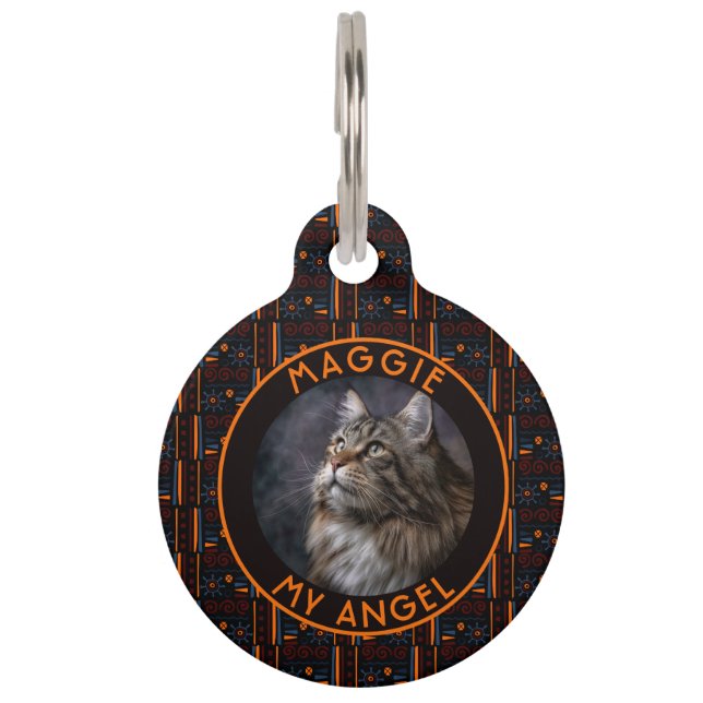 Cute Pet Owner Gift Idea Ethnic Pattern Tag (Front)