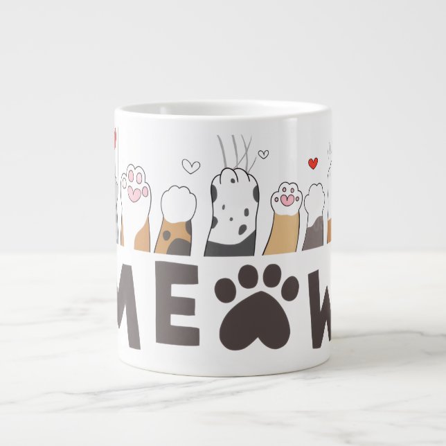 Cute Pet Paw Love Mug (Devant)