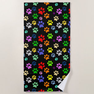 Cute Pet Paw Pattern Beach Towel