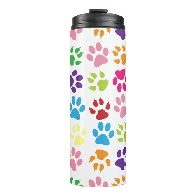 Cute Pet Paw Pattern Thermal Tumbler (Front)