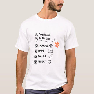 Cute Pet Paw Print Checklist T-Shirt