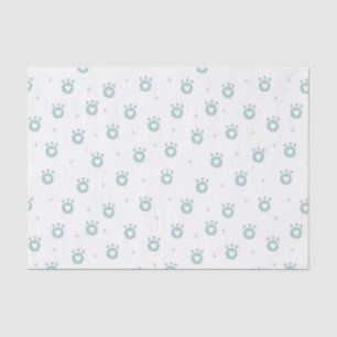 Cute Pet Paws with Hearts 10lb Tissue Paper, White Paper