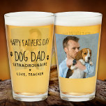 Cute Pet Photo Dog Dad Fathers Day Beer Glass<br><div class="desc">There's ordinary dad's , then there's extraordinary dad's, Like yours ! Surprise the Dog Dad this Fathers day , with this super cute better than the best dog dad beer glass . Dog Dad Extraordinaire - Love, Personalize name . Design with paw print and hearts. Personalize with the Dog Dad's...</div>
