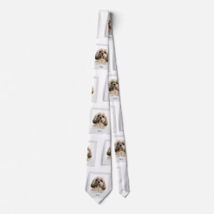 Cute Pet Photo Pattern Shih Tzu Dog CustoM Tie