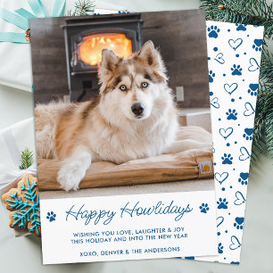 Cute Pet Photo Personalized Happy Holidays Dog Holiday Card