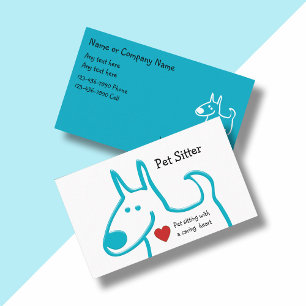Cute Pet Sitting Business Cards