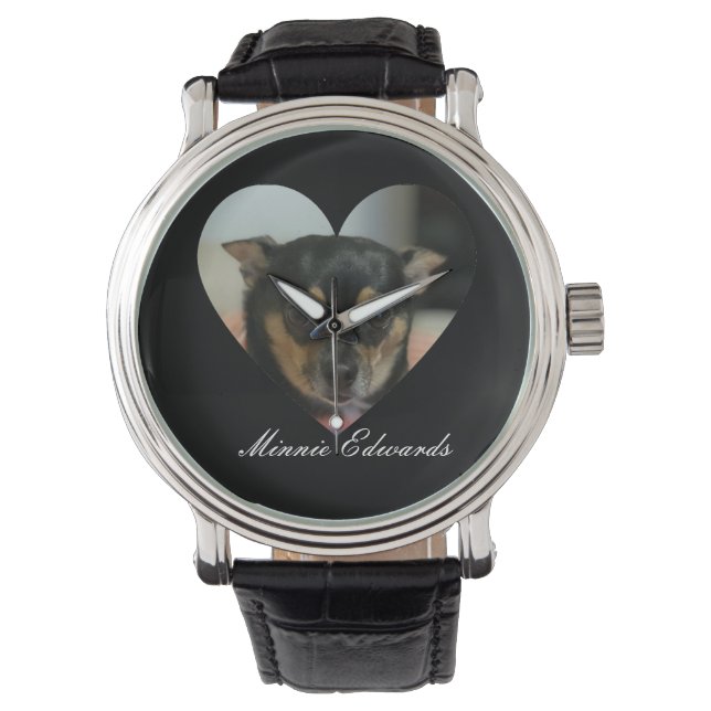 Cute Pet Watch |Custom Photo & Name Wrist Watch (Front)