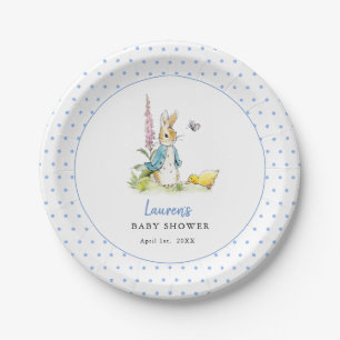 Cute Peter Rabbit Baby Boy shower Blue Paper Plate