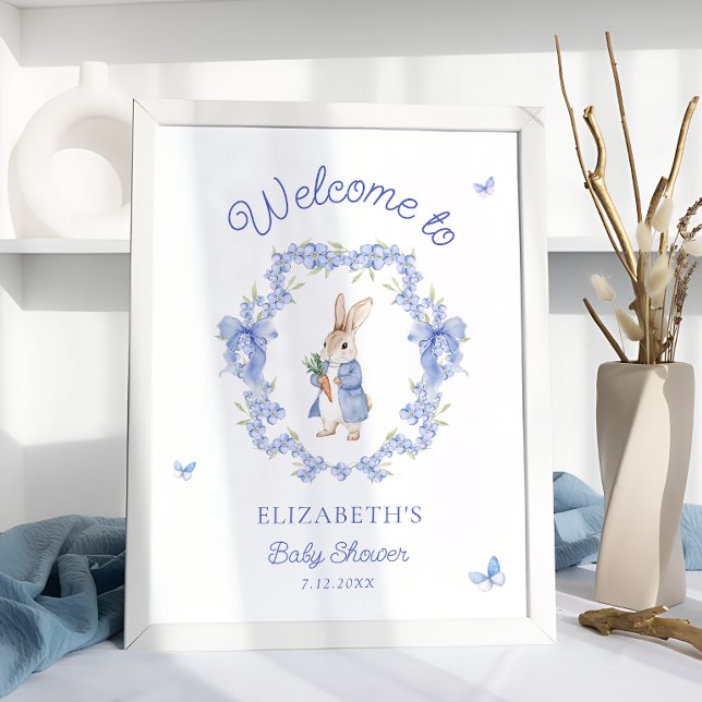 Cute Peter Rabbit Baby Shower Welcome Poster (Creator Uploaded)