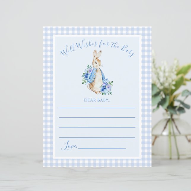 Cute Peter Rabbit Blue Baby Shower Game (Standing Front)